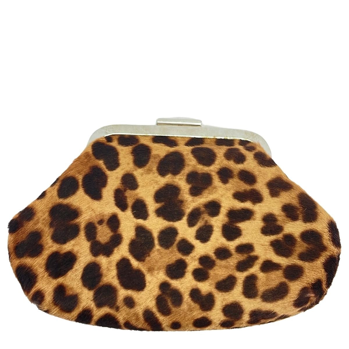 D&G Leopard Unborn Dark Brown Clutch