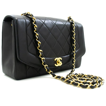 Top Quality Chanel Diana New Chain Shoulder Bag Black Quilted Lambskin Purse