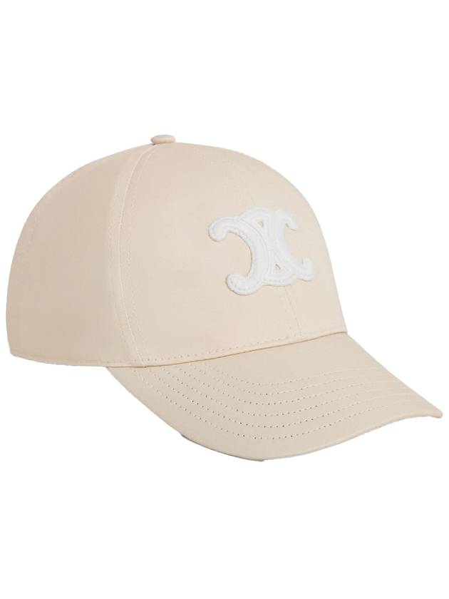CELINE Triomphe Cotton Ball Cap Vanilla