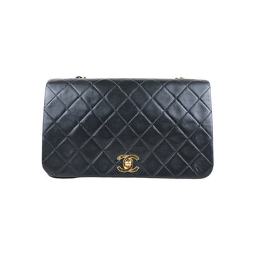 Good ( Rank AB)? CHANEL Matrasse  Lamb Skin Flap 23 Chain Bag Black Made in 1989-1991 Year?J25060507