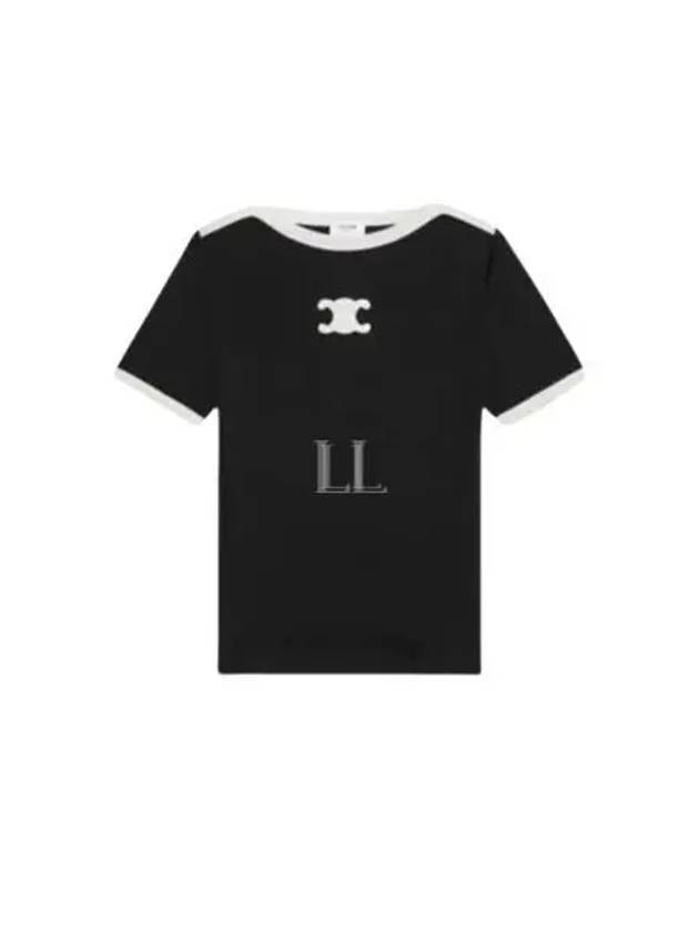 CELINE Triomphe Logo Short Sleeve T-Shirt Black