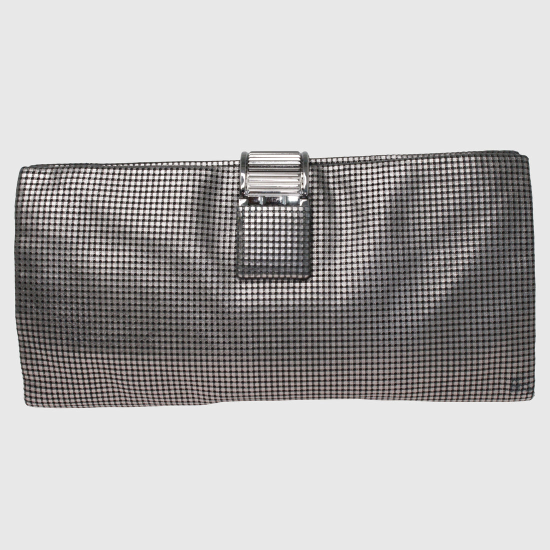 Metallic Silver Laser Etched Clutch