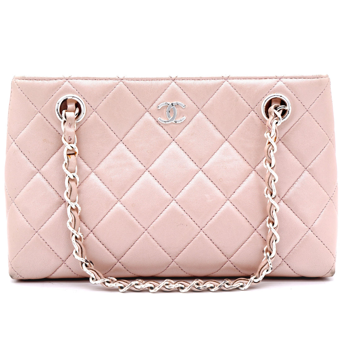 Chanel Pearlecent Pink Quilted Vintage Small Tote Bag