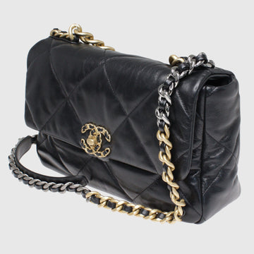 Black Large 19 Flap Bag