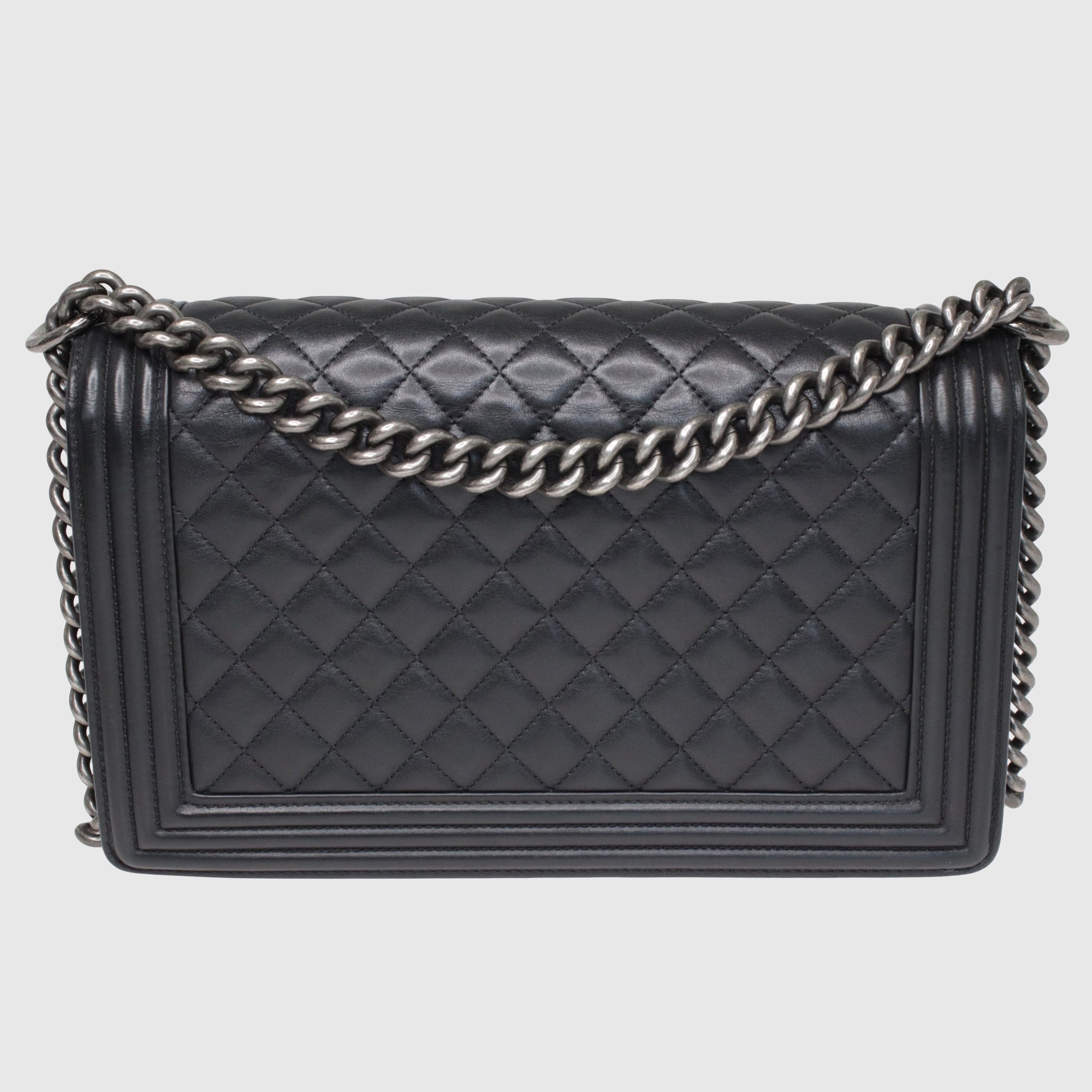 Black Large Quilted Le Boy Bag