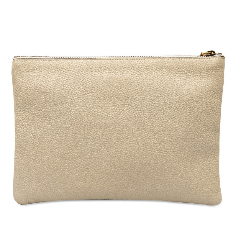 Gucci Animal Bee Clutch Bag 460187 Ivory Leather  Gucci