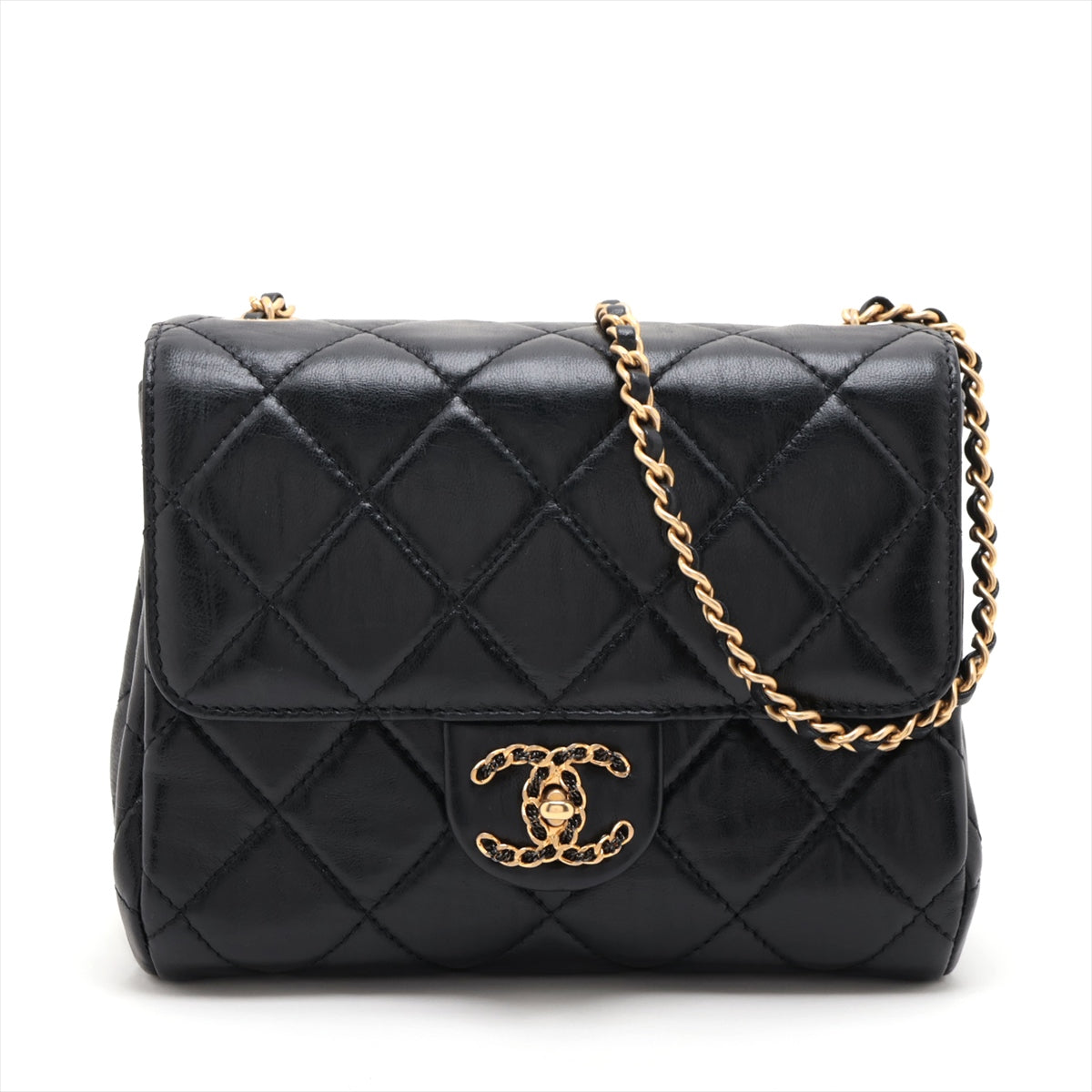 Chanel Matrasse Single Flap Single Chain Bag Black