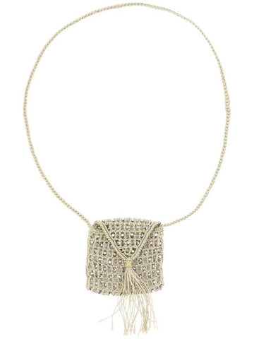 CELINE Crocheted Silk Pearl Mini Bag Offwhite