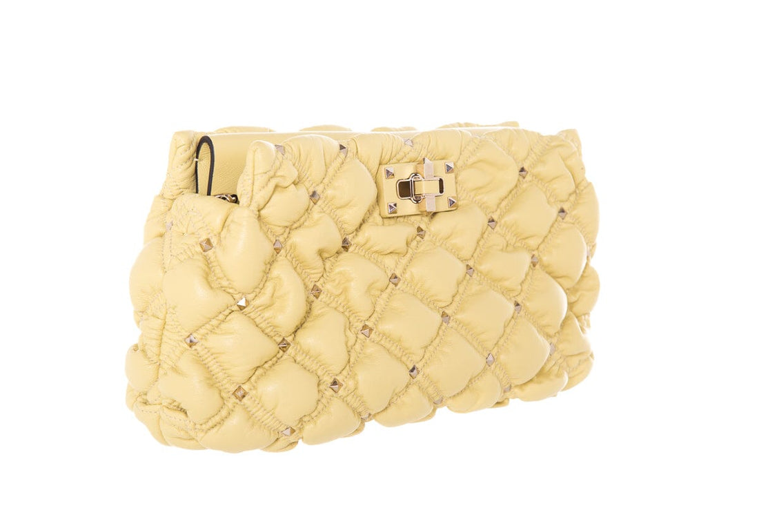 Valentino Garavani Spike Me Yellow Quilted Rockstud Cross-Body