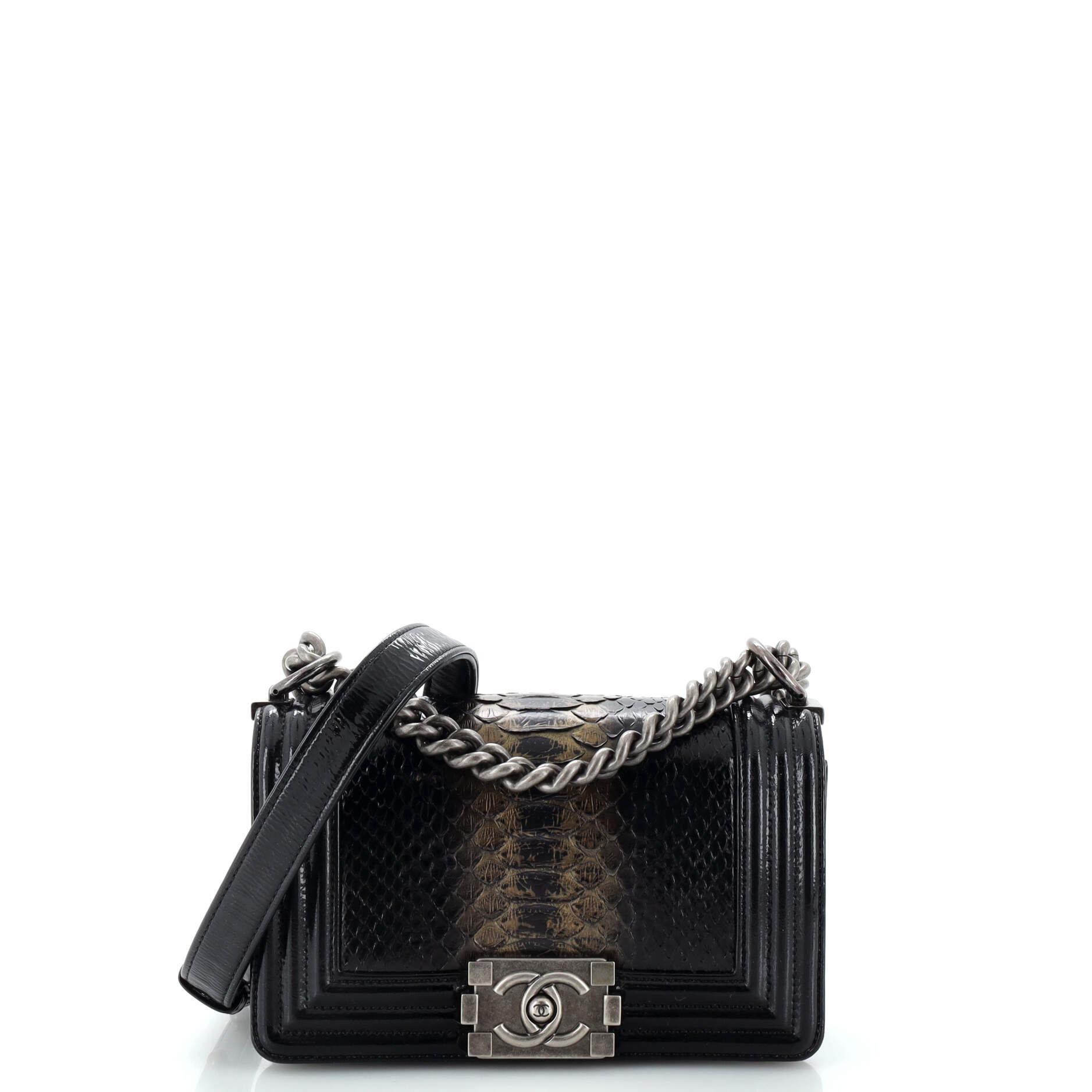 CHANEL Boy Flap Bag Python Small