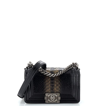 CHANEL Boy Flap Bag Python Small