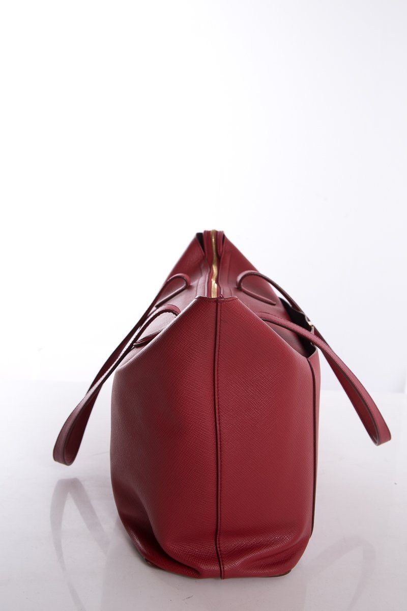 Smythson Red Panama Ciappa East West Tote