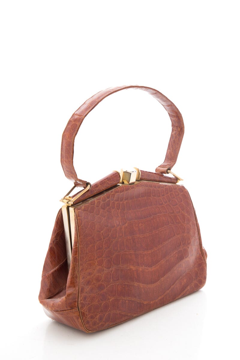 Vintage Camel Authentic Croc Handbag