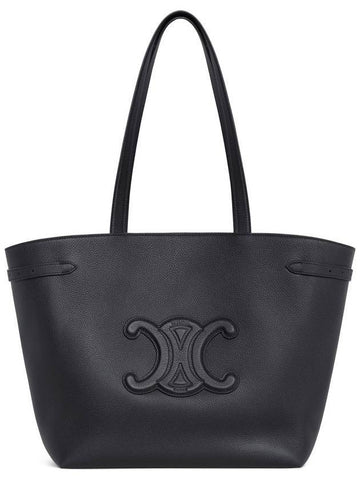 CELINE Cabas Anais Cuir Grain Calfskin Shoulder Bag Black