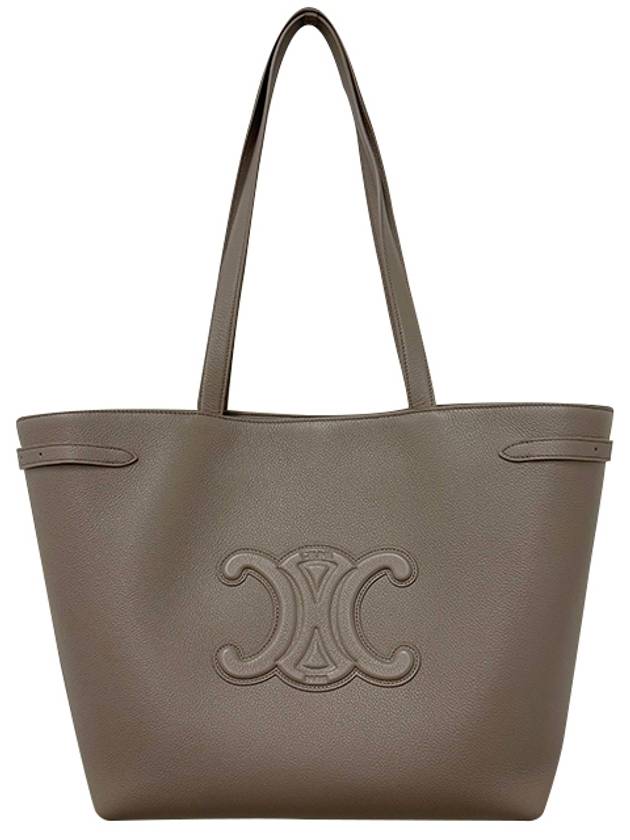 CELINE Cabas Anais Cuir Grain Calfskin Shoulder Bag Pebble