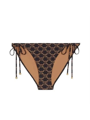 CELINE Triomphe Monogram Swimsuit Bottom Brown