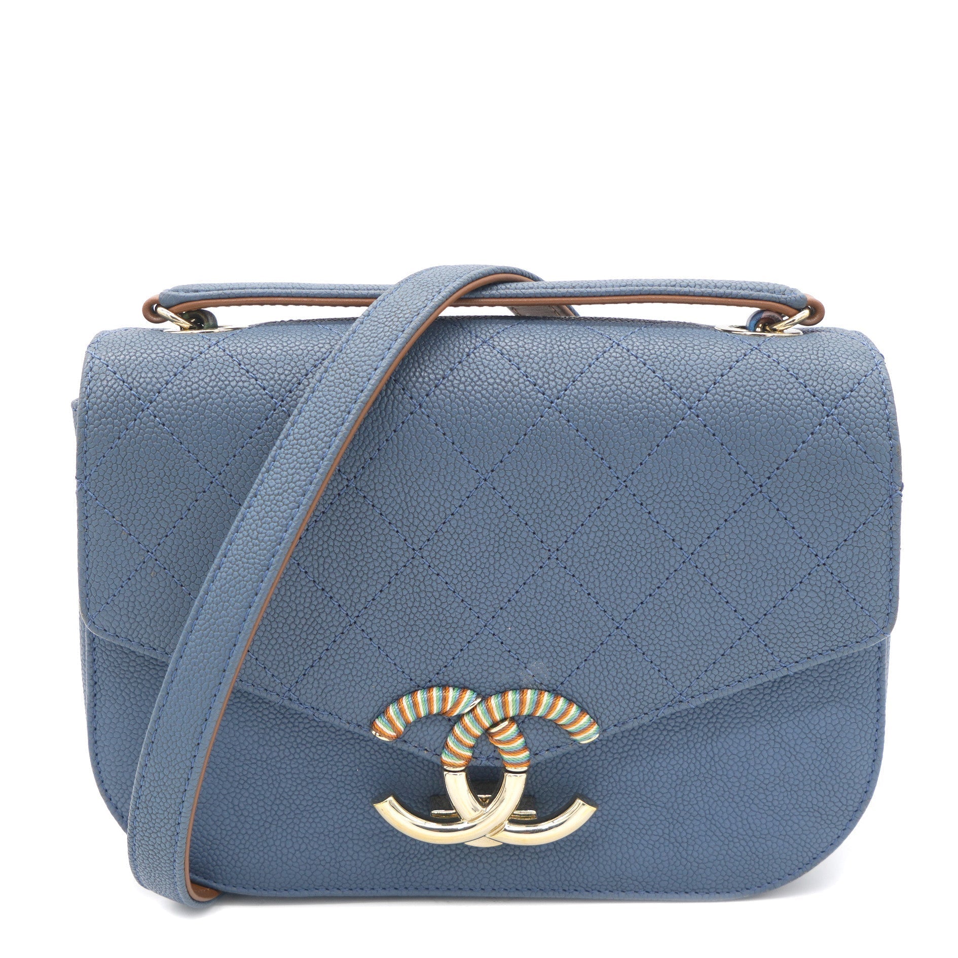 Chanel Thread Around Cuba Flap Bag Blue