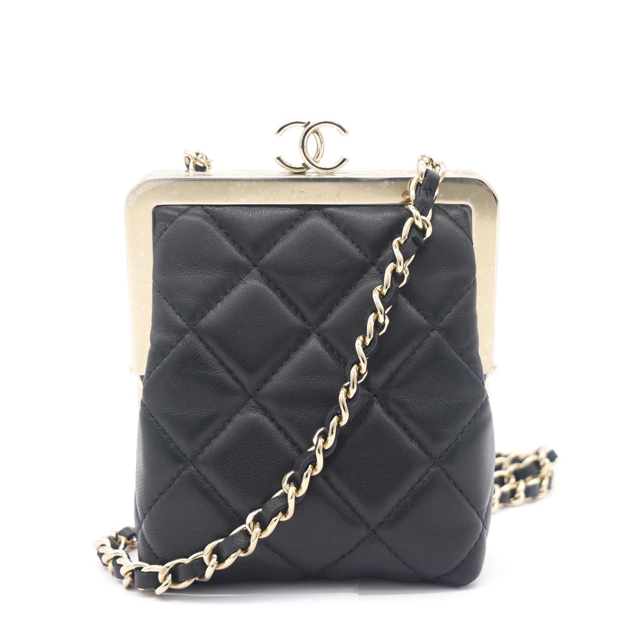 Chanel PVC Quilted Wallet On Chain Black