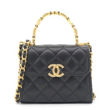 Chanel Mini Handle Clutch with Chain Black
