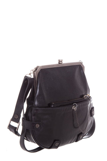 Lanvin Vintage Black Aged Leather Shoulder Bag