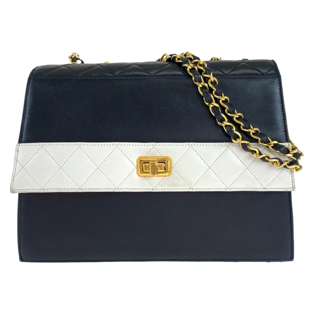 Chanel Vintage 2.55 Lambskin Turnlock Shoulder Bag