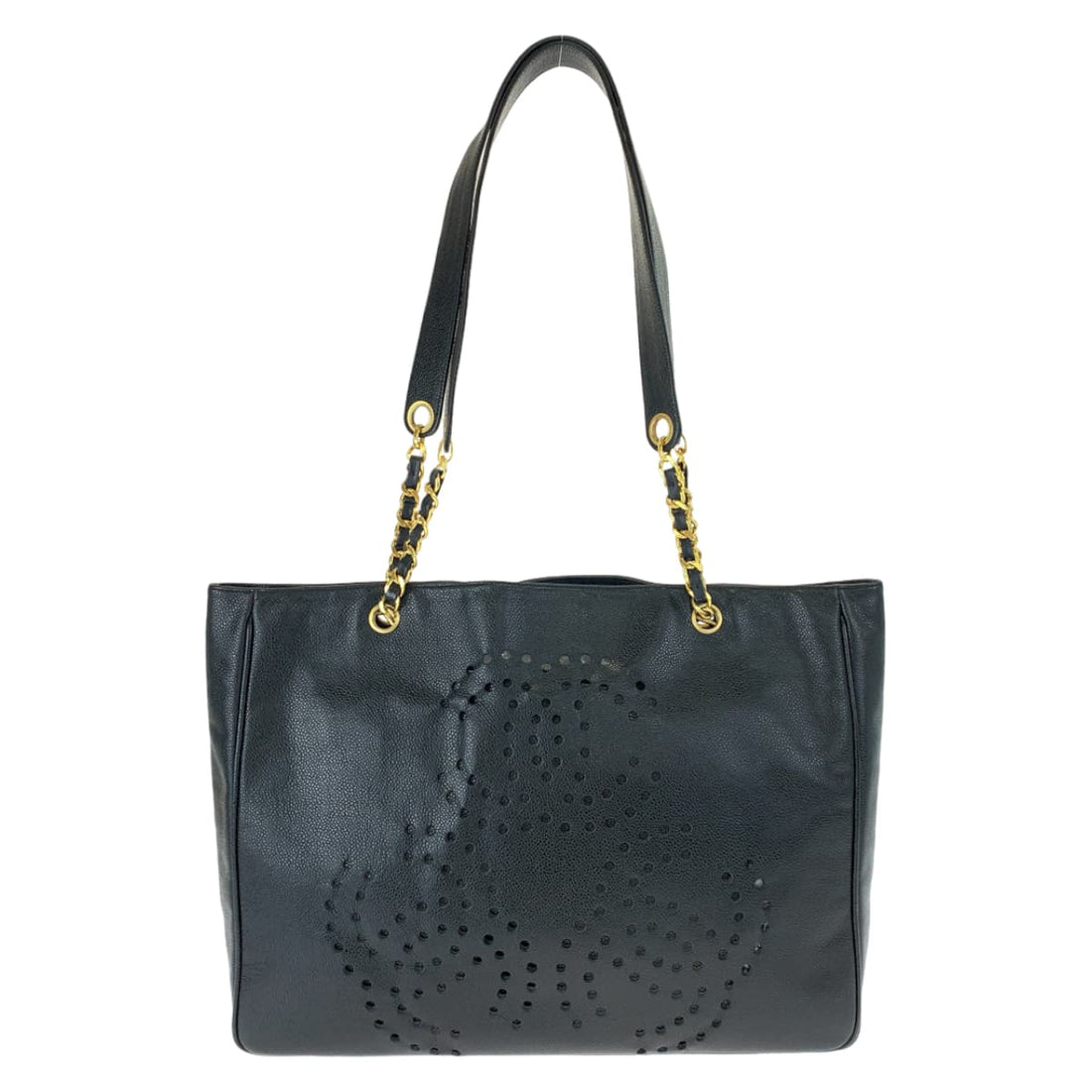 Chanel Caviar Triple Coco Chain Tote Bag