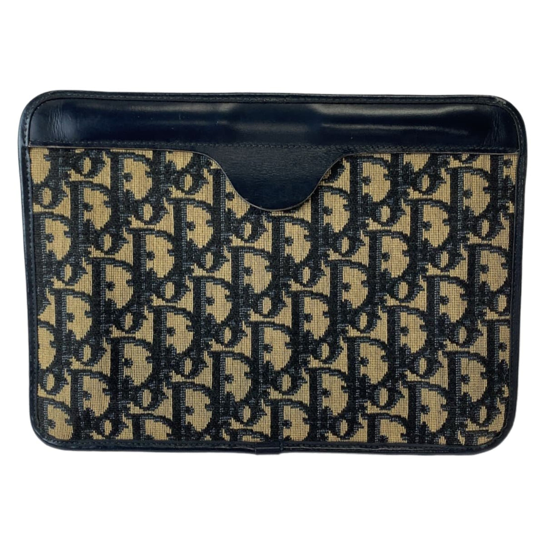 Dior Vintage Trotter Canvas/Leather Clutch Bag 407266 in Very Good Condition