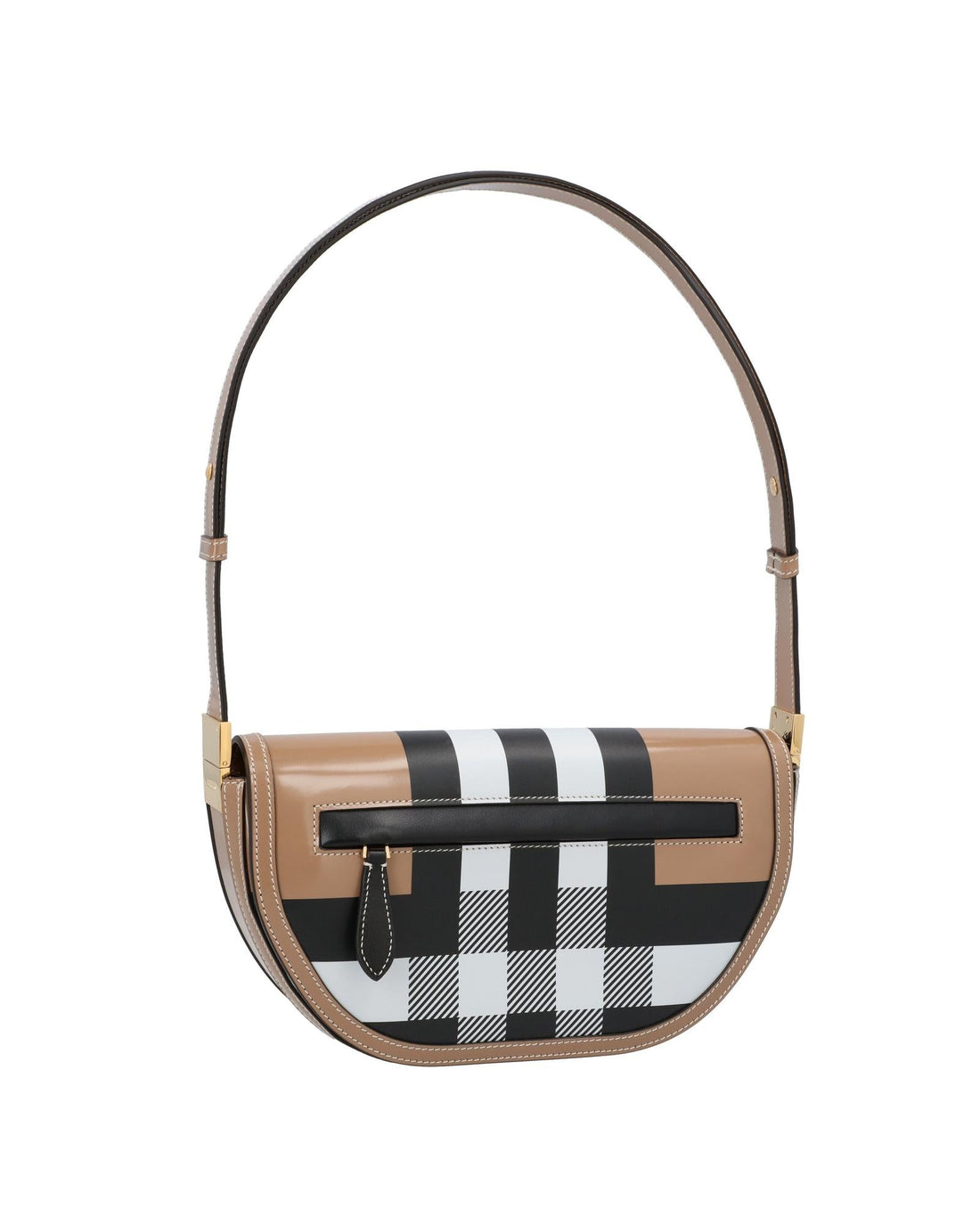 Burberry HalfMoon Leather Shoulder Bag Women Brown | Brown