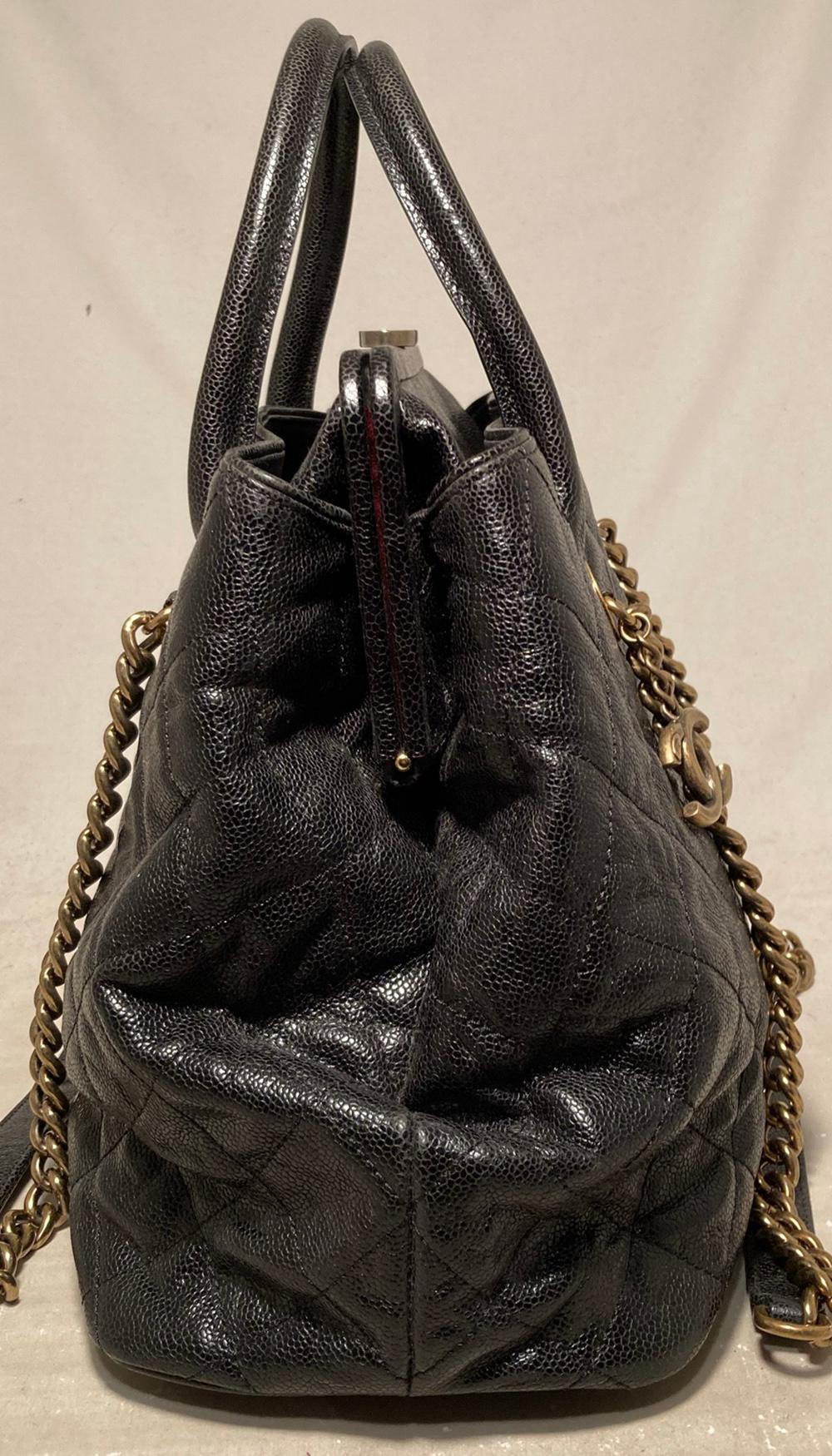 Top Quality Chanel Glazed Caviar Large Frame Tote Bag