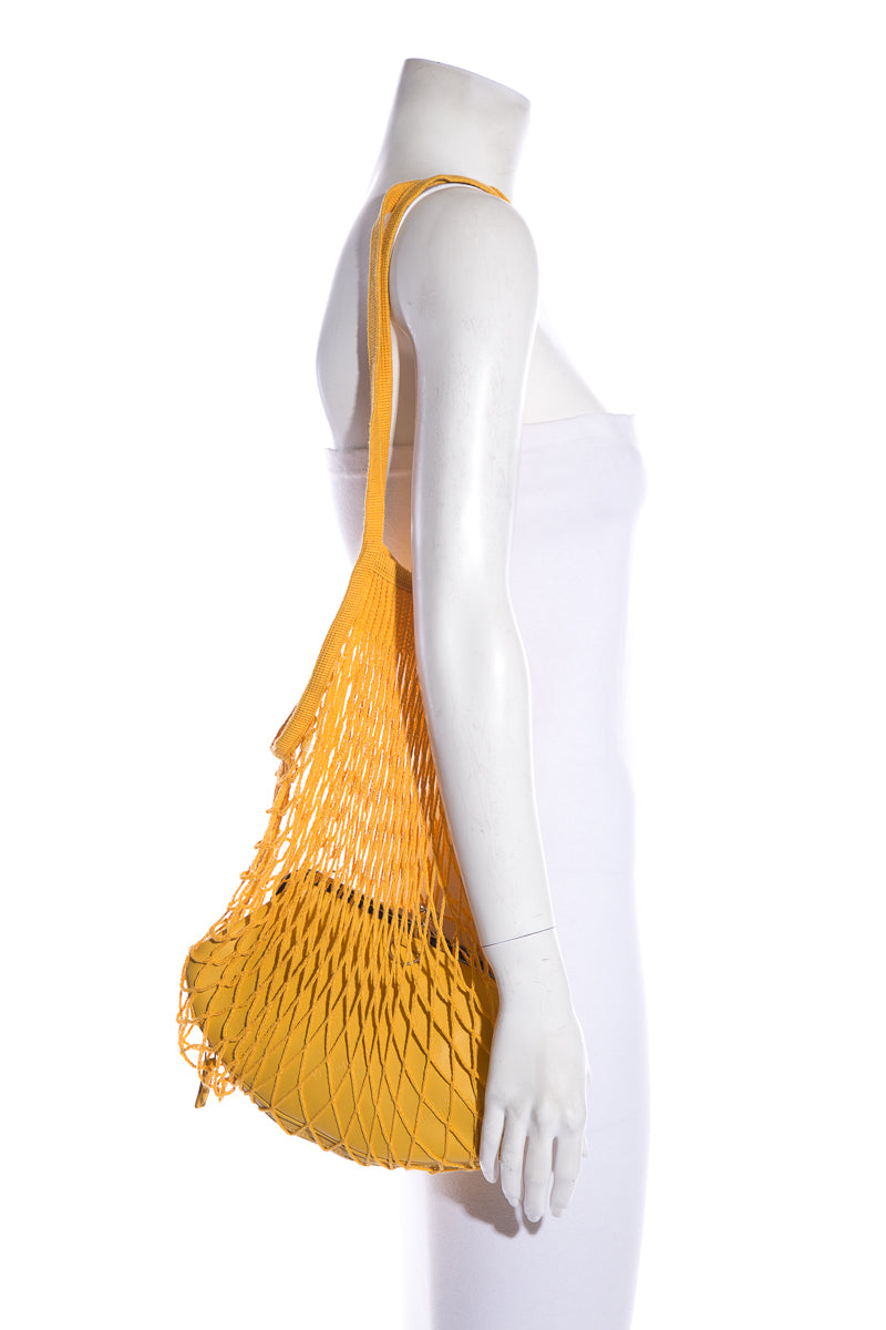 Vetements Yellow Leather Shoulder Monogram Bag