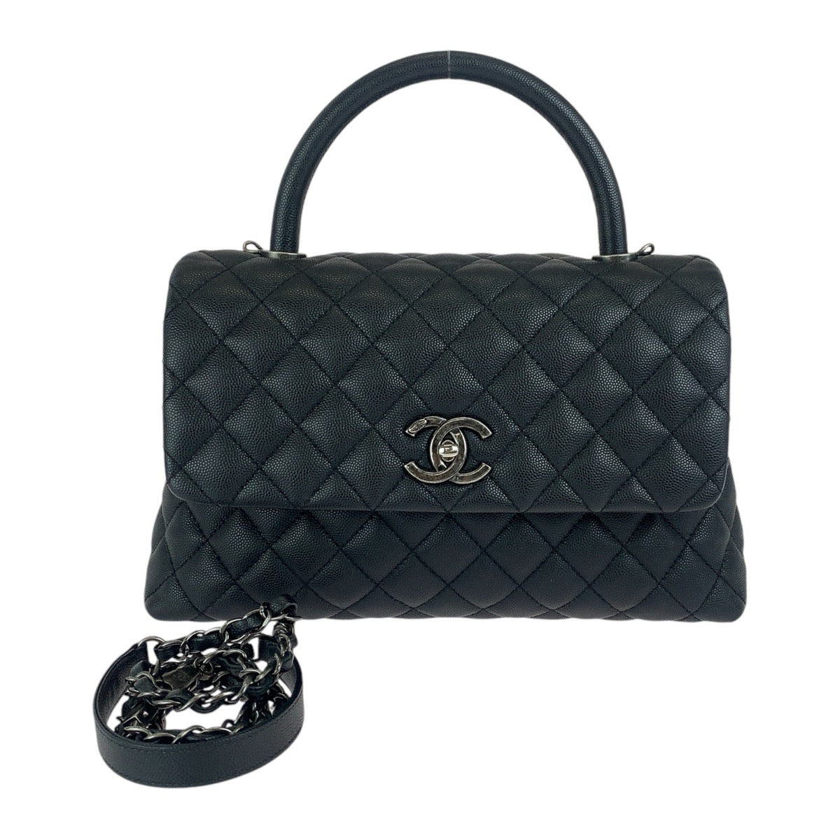Chanel Caviar Coco Handle Large Handbag