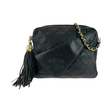 Chanel Vintage Lambskin Fringe Tassel Shoulder Bag