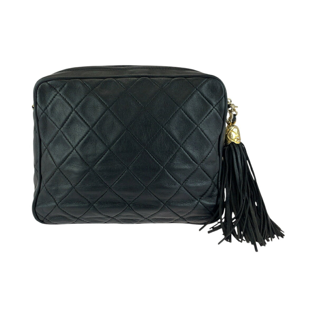 Chanel Vintage Lambskin Fringe Tassel Shoulder Bag