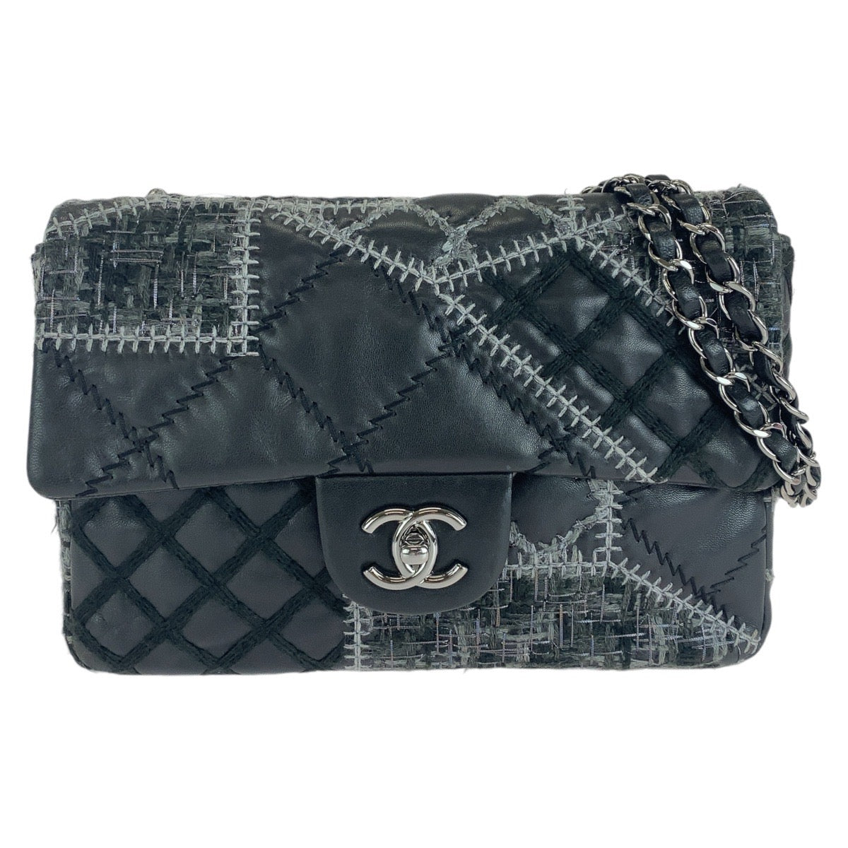 Chanel Lambskin Tweed Wild Stitch Patchwork Shoulder Bag