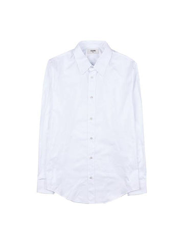 CELINE Poplin Long Sleeve Shirt White
