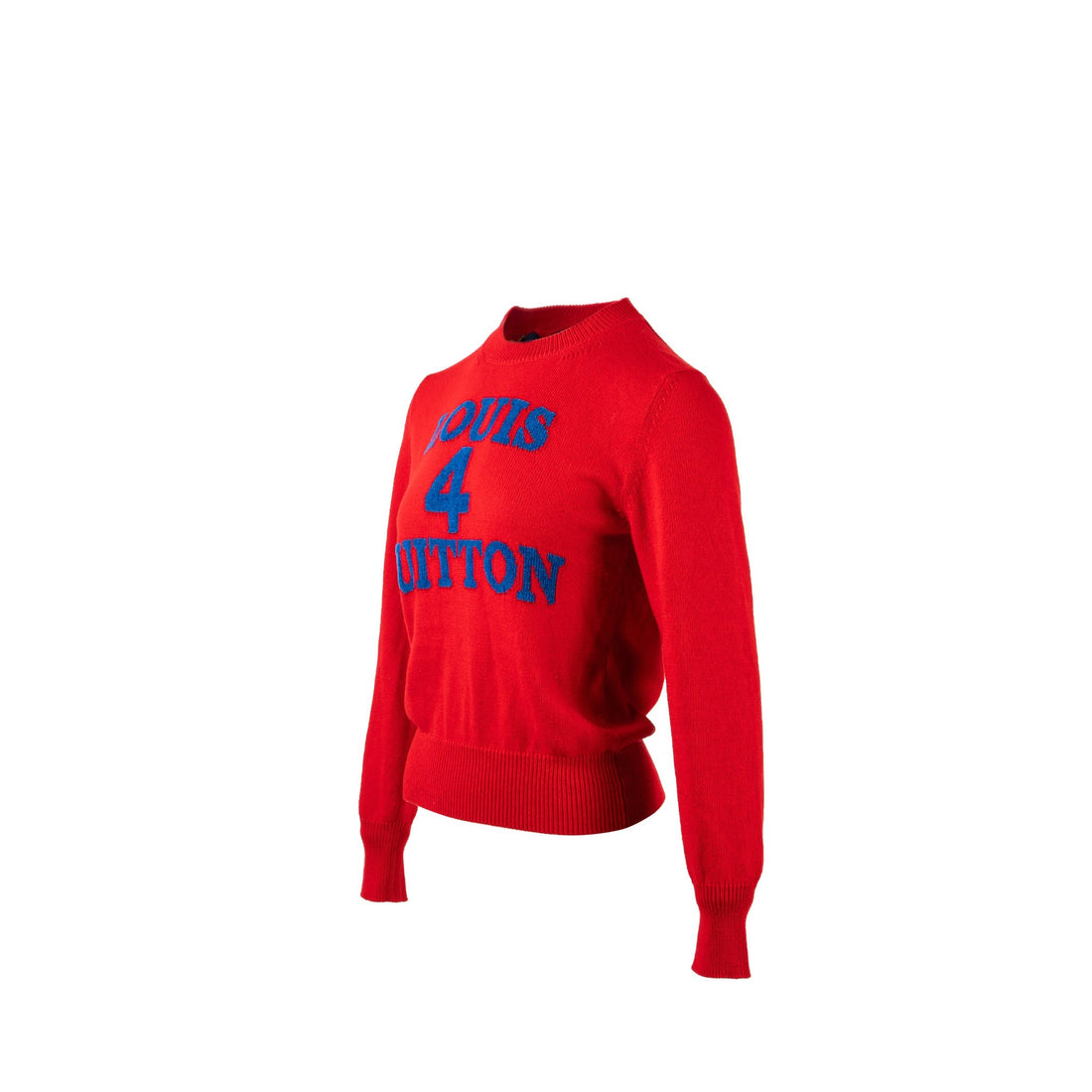 Louis Vuitton Size M Louis 4 Vuitton Sweater Cotton/Cashmere Red/Blue