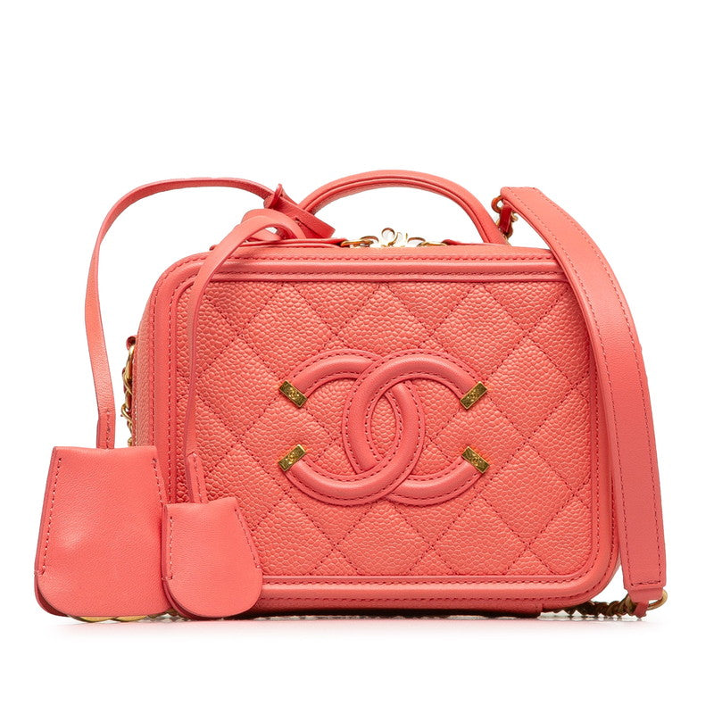Chanel Matrases Coco Mark CC Figure Handbags houlder Bag 2WAY Pink Caviar S  CHANEL
