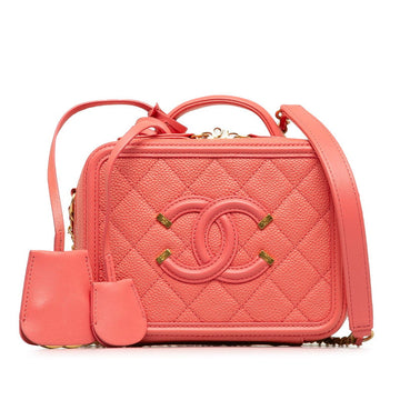 Chanel Matrases Coco Mark CC Figure Handbags houlder Bag 2WAY Pink Caviar S  CHANEL