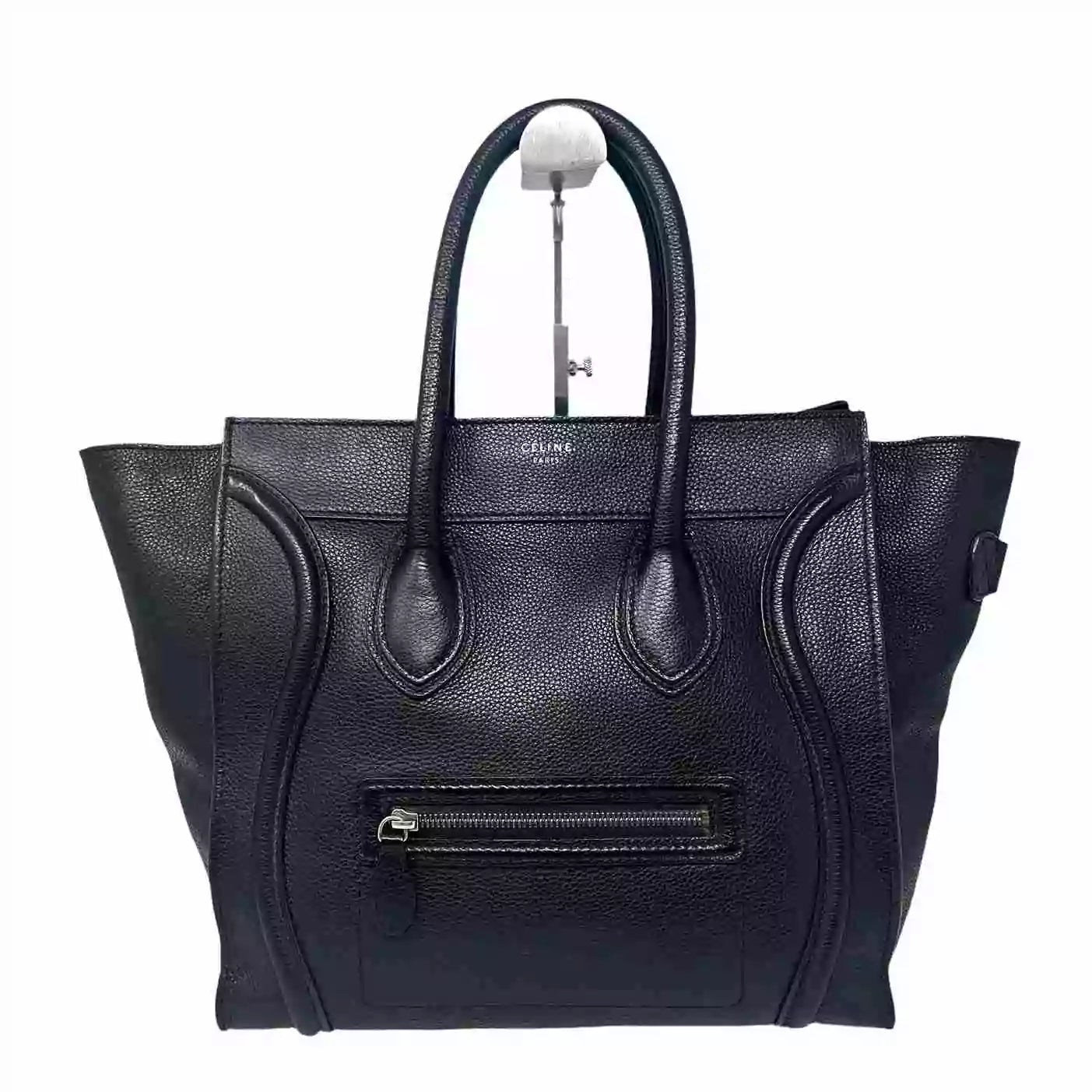 Celine Luggage Tote Black Grainy Leather Handbag
