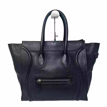 Celine Luggage Tote Black Grainy Leather Handbag