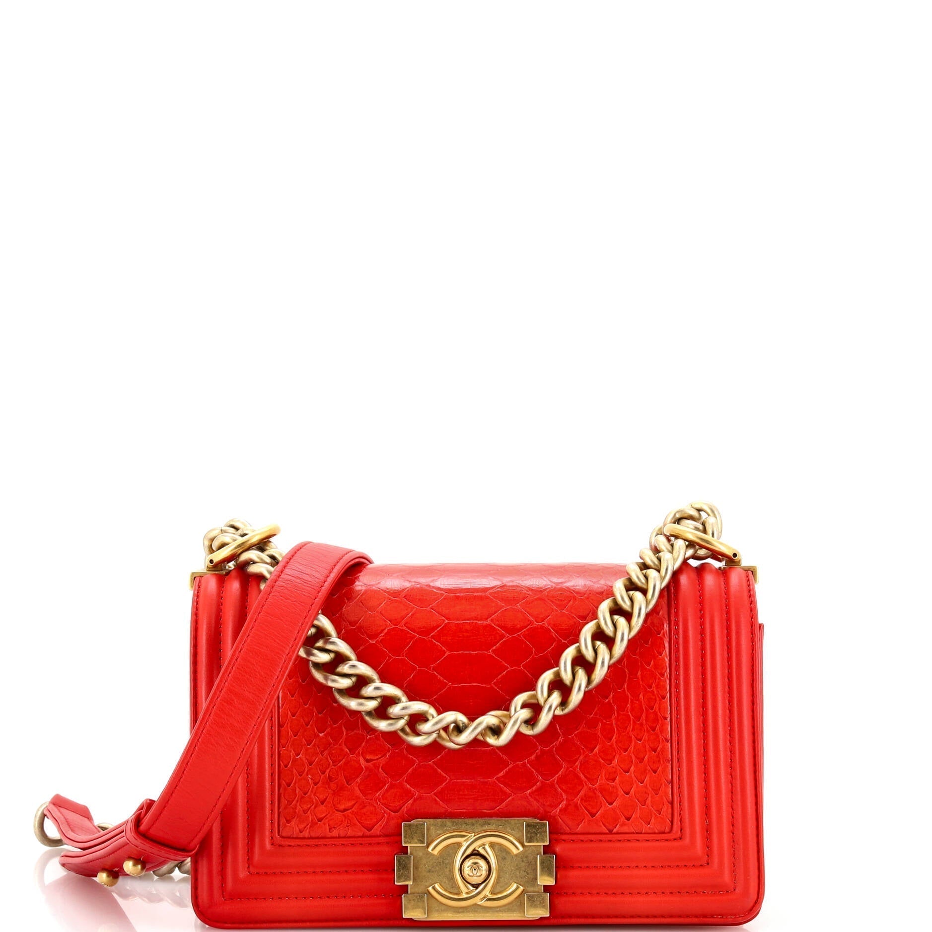 CHANEL Boy Flap Bag Python Small