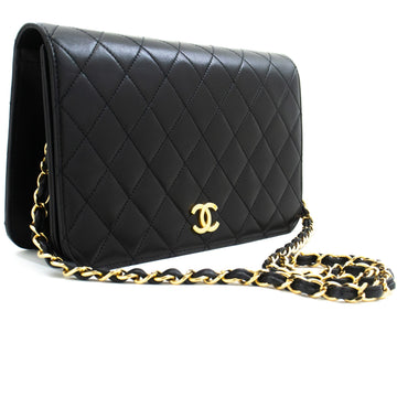 Top Quality Chanel Full New Chain Shoulder Bag Clutch Black Quilted Lambskin
