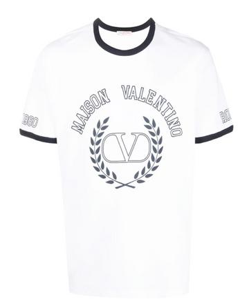Valentino Garavani White Cotton Logo Short Sleeve Crew Neck T-Shirt