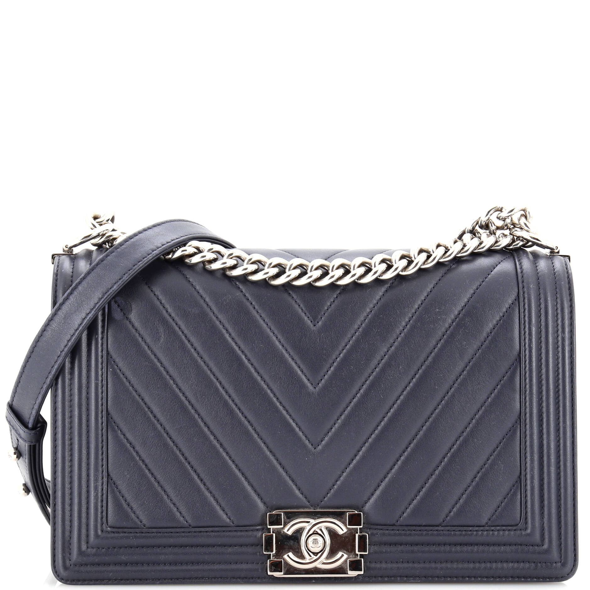 CHANEL Boy Flap Bag Chevron Calfskin New Medium