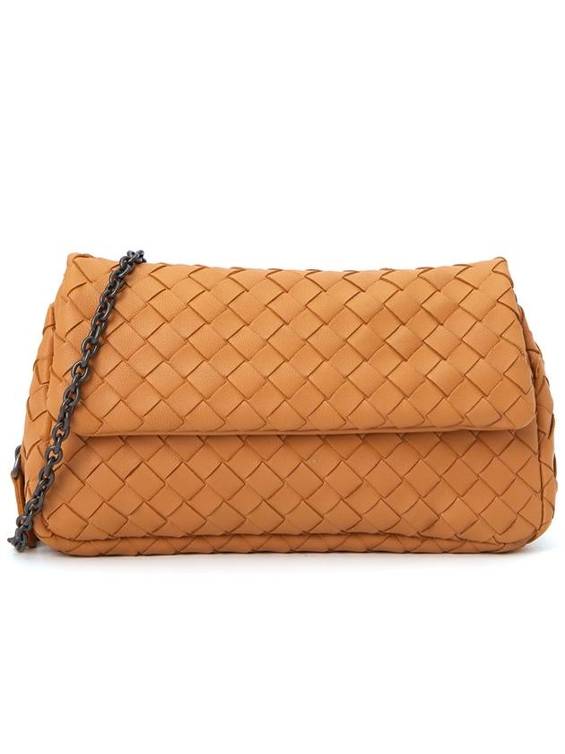 Bottega Veneta Intrecciato Nappa Chain Mini Shoulder Bag Orange