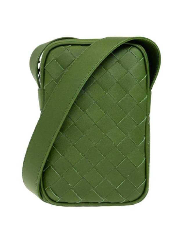 Bottega Veneta Intrecciato Zipper Leather Mini Cross Bag Avocado