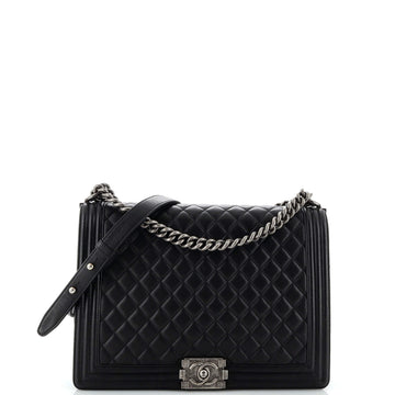 CHANEL Boy Flap Bag Quilted Calfskin Large