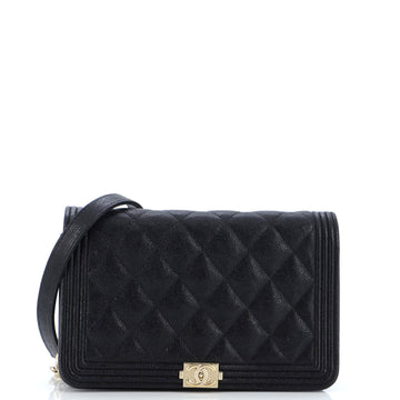 CHANEL Boy Wallet on Chain Quilted Caviar