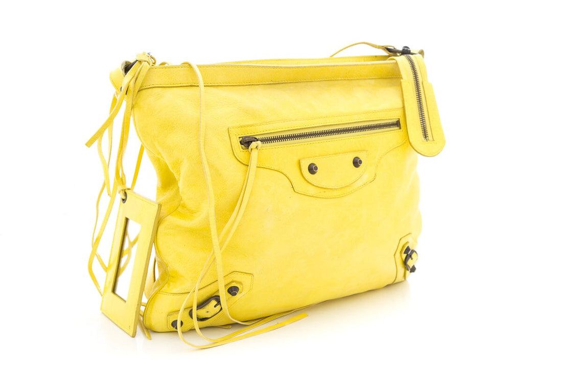 Balenciaga Yellow City Crossbody Handbag