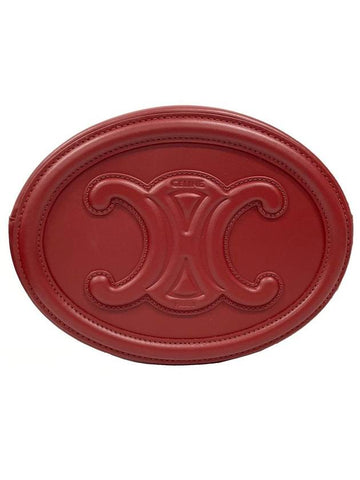 CELINE Cuir Triomphe Calfskin Cross Bag Red